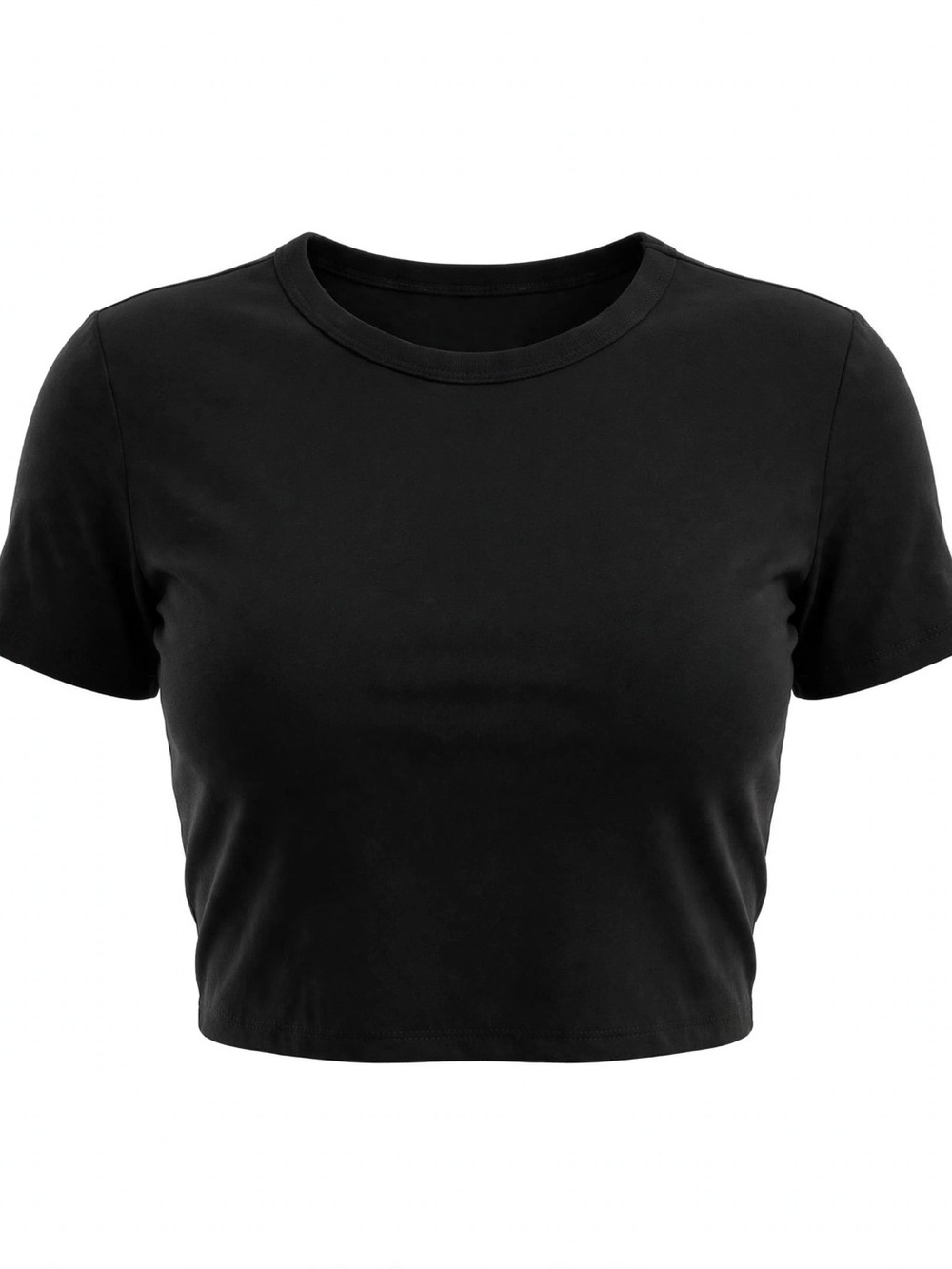 Zara Black Crewneck Crop Tee